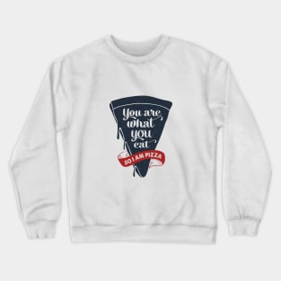 Hand Drawn Pizza Slice. You are what you eat. So, I am a pizza. Lettering Crewneck Sweatshirt